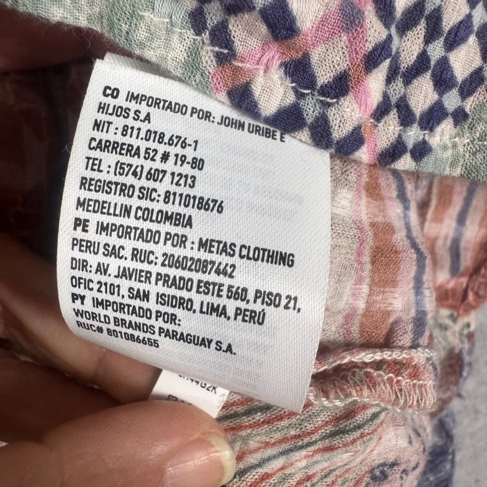 American Eagle Patchwork Peasant Blouse Multicolo… - image 13